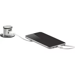 Knightsbridge SK0010 2.4A 2-Outlet Type A Pop-Up USB Charger Brushed Chrome -Chrome Switches & Sockets Sales 580VF A2