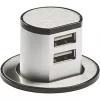 Knightsbridge SK0010 2.4A 2-Outlet Type A Pop-Up USB Charger Brushed Chrome -Chrome Switches & Sockets Sales 580VF P