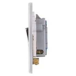 Schneider Electric Ultimate Low Profile 13A Switched Fused Spur Polished Chrome with White Inserts -Chrome Switches & Sockets Sales 5868J A2