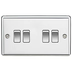Knightsbridge CL41PC 10AX 4-Gang 2-Way Light Switch Polished Chrome 3 Knightsbridge CL41PC 10AX 4-Gang 2-Way Light Switch Polished Chrome