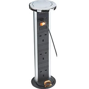 Knightsbridge SK9909PC 13A 3-Gang SP Switched Pop-up Socket + 4.0A 2-Outlet Type A & C USB Charger Polished Chrome 3 Knightsbridge SK9909PC 13A 3-Gang SP Switched Pop-up Socket + 4.0A 2-Outlet Type A & C USB Charger Polished Chrome