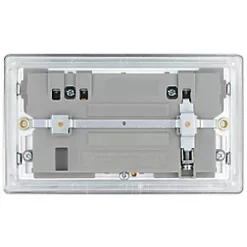 LAP 13A 2-Gang SP Switched Wi-Fi Extender Socket + 2.1A 1-Outlet Type A USB Charger Polished Chrome with White Inserts -Chrome Switches & Sockets Sales 609KJ A3