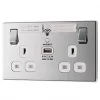 LAP 13A 2-Gang SP Switched Wi-Fi Extender Socket + 2.1A 1-Outlet Type A USB Charger Polished Chrome with White Inserts 1 LAP 13A 2-Gang SP Switched Wi-Fi Extender Socket + 2.1A 1-Outlet Type A USB Charger Polished Chrome with White Inserts -Chrome Switches & Sockets Sales 609KJ P