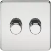Knightsbridge SF2182PC 2-Gang 2-Way LED Dimmer Switch Polished Chrome -Chrome Switches & Sockets Sales 609TY P