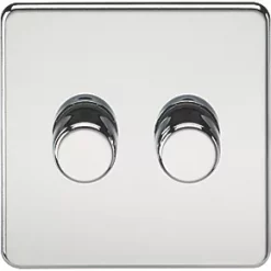 Knightsbridge SF2182PC 2-Gang 2-Way LED Dimmer Switch Polished Chrome