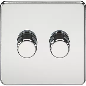Knightsbridge SF2182PC 2-Gang 2-Way LED Dimmer Switch Polished Chrome 3 Knightsbridge SF2182PC 2-Gang 2-Way LED Dimmer Switch Polished Chrome