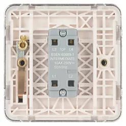 Schneider Electric Lisse Deco 10AX 1-Gang Intermediate Switch Polished Chrome with White Inserts -Chrome Switches & Sockets Sales 612FF A3