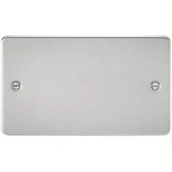 Knightsbridge FP8360BC 2-Gang Blanking Plate Brushed Chrome