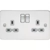 Knightsbridge FPR9000PCG 13A 2-Gang DP Switched Double Socket Polished Chrome with Colour-Matched Inserts -Chrome Switches & Sockets Sales 620TY P