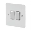 MK Edge 20AX 2-Gang 2-Way Switch Polished Chrome with White Inserts 2 MK Edge 20AX 2-Gang 2-Way Switch Polished Chrome with White Inserts -Chrome Switches & Sockets Sales 621FF P