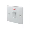 Schneider Electric Ultimate Low Profile 20AX 1-Gang DP Control Switch Brushed Chrome with Neon with White Inserts -Chrome Switches & Sockets Sales 6233J P