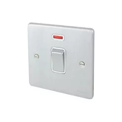 Schneider Electric Ultimate Low Profile 20AX 1-Gang DP Control Switch Brushed Chrome with Neon with White Inserts