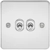 Knightsbridge FP2TOGPC 10AX 2-Gang 2-Way Light Switch Polished Chrome -Chrome Switches & Sockets Sales 626TX P