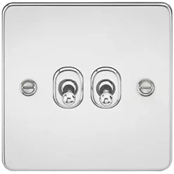 Knightsbridge FP2TOGPC 10AX 2-Gang 2-Way Light Switch Polished Chrome