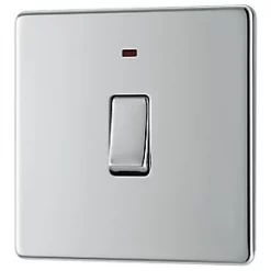 LAP 20A 1-Gang DP Boiler Switch Polished Chrome with LED
