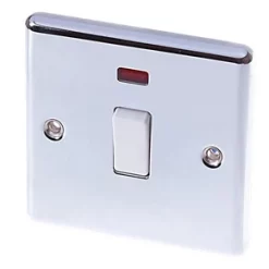 LAP 20A 1-Gang DP Control Switch Polished Chrome with Neon with White Inserts