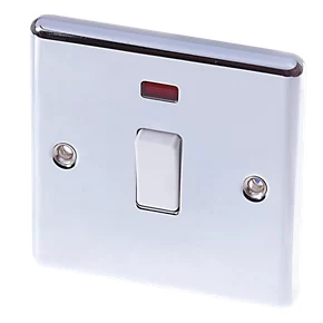LAP 20A 1-Gang DP Control Switch Polished Chrome with Neon with White Inserts 3 LAP 20A 1-Gang DP Control Switch Polished Chrome with Neon with White Inserts