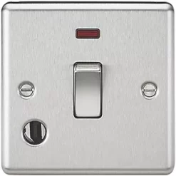 Knightsbridge CL834FBC 20A 1-Gang DP Control Switch & Flex Outlet Brushed Chrome with LED