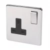 Crabtree Platinum 13A 1-Gang DP Switched Plug Socket Polished Chrome with Black Inserts 2 Crabtree Platinum 13A 1-Gang DP Switched Plug Socket Polished Chrome with Black Inserts -Chrome Switches & Sockets Sales 64561 P