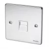 Schneider Electric Ultimate Low Profile Slave Telephone Socket Polished Chrome with White Inserts