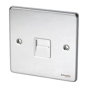 Schneider Electric Ultimate Low Profile Slave Telephone Socket Polished Chrome with White Inserts 3 Schneider Electric Ultimate Low Profile Slave Telephone Socket Polished Chrome with White Inserts
