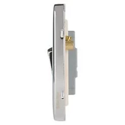 Schneider Electric Lisse Deco 10AX 1-Gang 2-Way Light Switch Polished Chrome with White Inserts -Chrome Switches & Sockets Sales 649FF A2