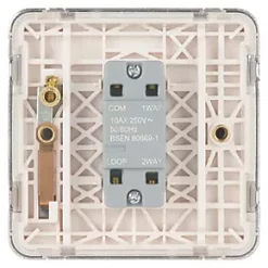 Schneider Electric Lisse Deco 10AX 1-Gang 2-Way Light Switch Polished Chrome with White Inserts -Chrome Switches & Sockets Sales 649FF A3