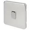 Schneider Electric Lisse Deco 10AX 1-Gang 2-Way Light Switch Polished Chrome with White Inserts -Chrome Switches & Sockets Sales 649FF P