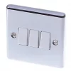 LAP 10AX 3-Gang 2-Way Light Switch Polished Chrome with White Inserts -Chrome Switches & Sockets Sales 65099 P