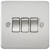 Knightsbridge FP4000BC 10AX 3-Gang 2-Way Light Switch Brushed Chrome -Chrome Switches & Sockets Sales 652TX P