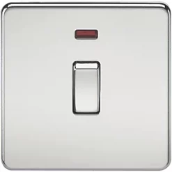 Knightsbridge SF8341NPC 20A 1-Gang DP Control Switch Polished Chrome with LED