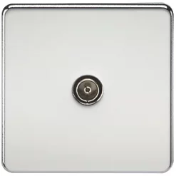 Knightsbridge SF0100PC Coaxial TV Socket Polished Chrome