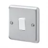 MK Albany Plus 10AX 1-Gang 2-Way Switch Brushed Chrome with White Inserts -Chrome Switches & Sockets Sales 661FF P