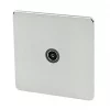 Crabtree Platinum Female Coaxial TV Socket Satin Chrome with Black Inserts -Chrome Switches & Sockets Sales 66436 P