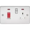 Knightsbridge FPR8333NPCW 45 & 13A 2-Gang DP Cooker Switch & 13A DP Switched Socket Polished Chrome with LED with White Inserts -Chrome Switches & Sockets Sales 669TY P