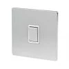 LAP 10AX 1-Gang 2-Way Light Switch Brushed Chrome with White Inserts -Chrome Switches & Sockets Sales 68137 P