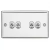 Knightsbridge CLTOG4PC 10AX 4-Gang 2-Way Light Switch Polished Chrome -Chrome Switches & Sockets Sales 687TX P