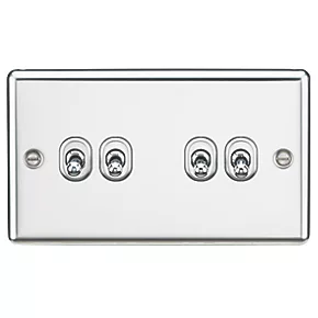 Knightsbridge CLTOG4PC 10AX 4-Gang 2-Way Light Switch Polished Chrome 3 Knightsbridge CLTOG4PC 10AX 4-Gang 2-Way Light Switch Polished Chrome