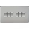 Knightsbridge SF4200BC 10AX 6-Gang 2-Way Light Switch Brushed Chrome 2 Knightsbridge SF4200BC 10AX 6-Gang 2-Way Light Switch Brushed Chrome -Chrome Switches & Sockets Sales 688TX P