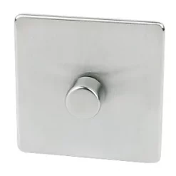 Crabtree Platinum 1-Gang 2-Way Dimmer Switch Satin Chrome