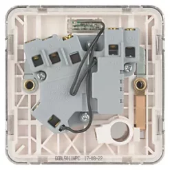 Schneider Electric Lisse Deco 13A Switched Fused Spur with LED Polished Chrome with White Inserts -Chrome Switches & Sockets Sales 690FF A3