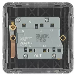 Schneider Electric Lisse Deco 10A 1-Gang 3-Pole Fan Isolator Switch Polished Chrome with Black Inserts -Chrome Switches & Sockets Sales 698FF A3