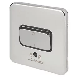 Schneider Electric Lisse Deco 10A 1-Gang 3-Pole Fan Isolator Switch Polished Chrome with Black Inserts