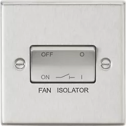 Knightsbridge CS11BC 10AX 1-Gang TP Fan Isolator Switch Brushed Chrome