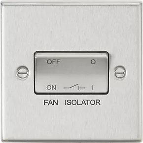 Knightsbridge CS11BC 10AX 1-Gang TP Fan Isolator Switch Brushed Chrome 3 Knightsbridge CS11BC 10AX 1-Gang TP Fan Isolator Switch Brushed Chrome