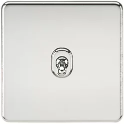 Knightsbridge SF1TOGPC 10AX 1-Gang 2-Way Light Switch Polished Chrome