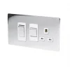 LAP 45A 2-Gang DP Cooker Switch & 13A DP Switched Socket Polished Chrome with White Inserts 1 LAP 45A 2-Gang DP Cooker Switch & 13A DP Switched Socket Polished Chrome with White Inserts -Chrome Switches & Sockets Sales 70449 P