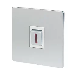 LAP 20A 1-Gang DP Control Switch Brushed Chrome with Neon with White Inserts