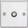 Knightsbridge CL015PC F-Type Satellite Socket Polished Chrome -Chrome Switches & Sockets Sales 713TY P