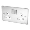 Schneider Electric Ultimate Low Profile 13A 2-Gang SP Switched Plug Socket Polished Chrome with White Inserts 2 Schneider Electric Ultimate Low Profile 13A 2-Gang SP Switched Plug Socket Polished Chrome with White Inserts -Chrome Switches & Sockets Sales 7233J P